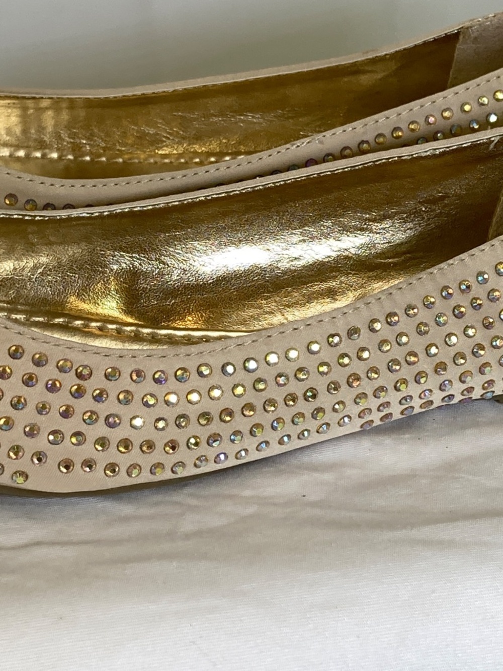 Brash Shoes Flats Sz 7 Gemini Champagne New in Box Crystal Accents Payless Shoe - Picture 2 of 13